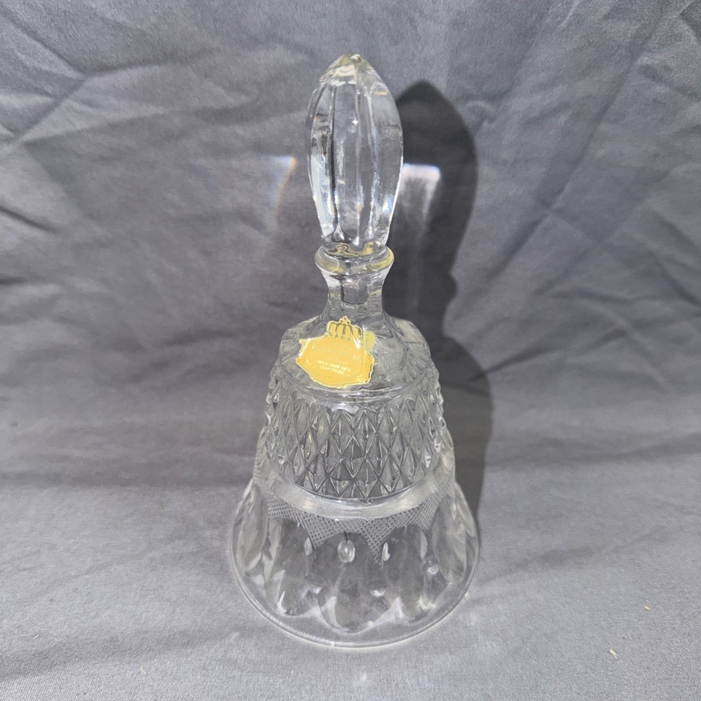 Vintage Crystal Bell Shaped Decoration No Clapper About 6" GY5